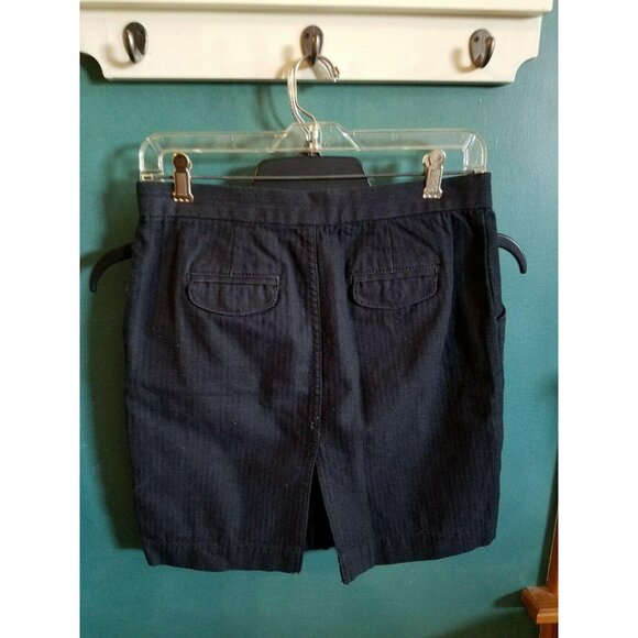 GAP Womens Navy Blue Zipper Skirt Size 0 Jean Look - Picture 2 of 4